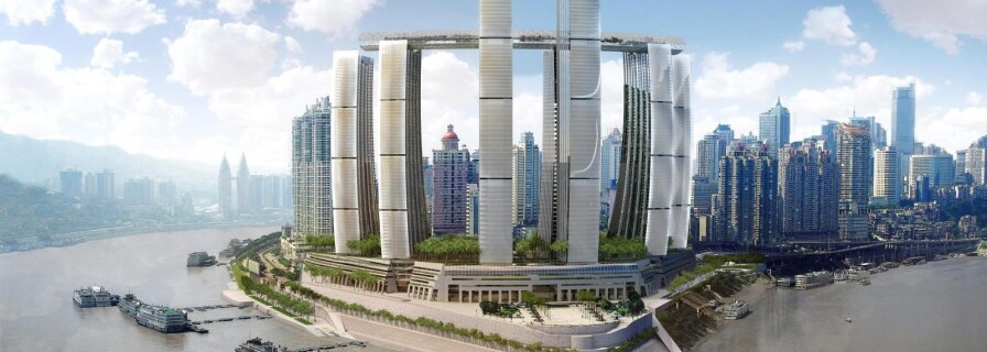 A horizontal skyscraper is nearing completing in China