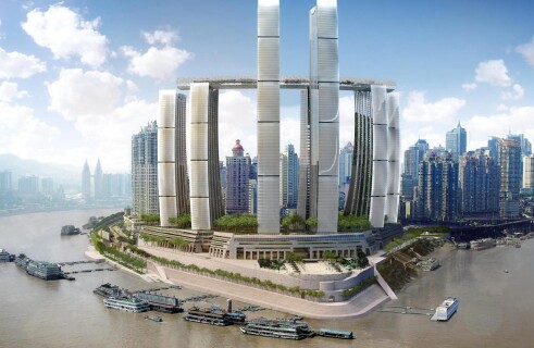 A horizontal skyscraper is nearing completing in China