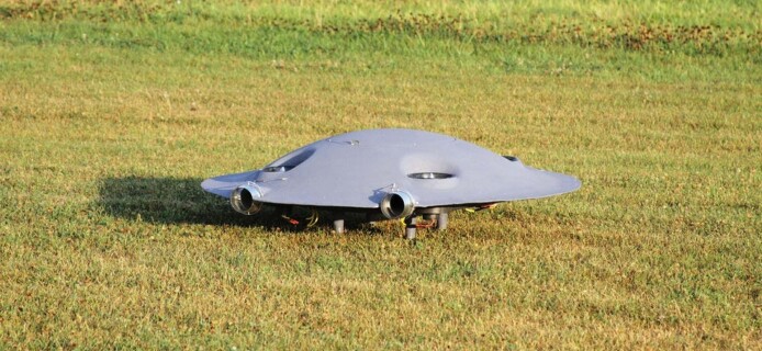 A full-sized flying saucer prototype created in Romania