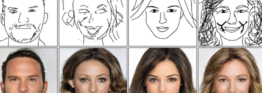 AI learns how to take a simple sketch and turn it into a completed portrait