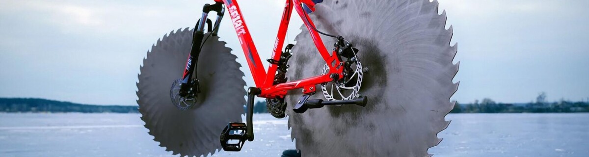 An amateur engineer has created a unique bike for cycling on ice