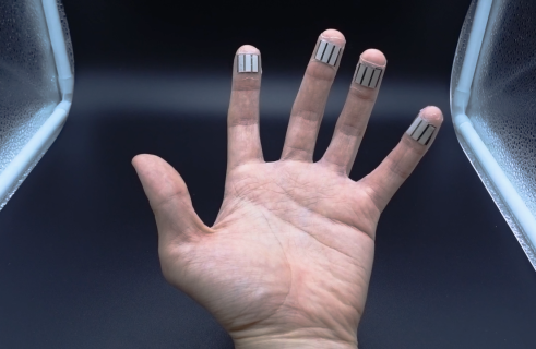 Scientists have created an energy-storing patch that can be charged by a person's fingertip