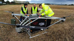 A drone from the Scottish company Flowcopter can carry loads of up to 100 kg