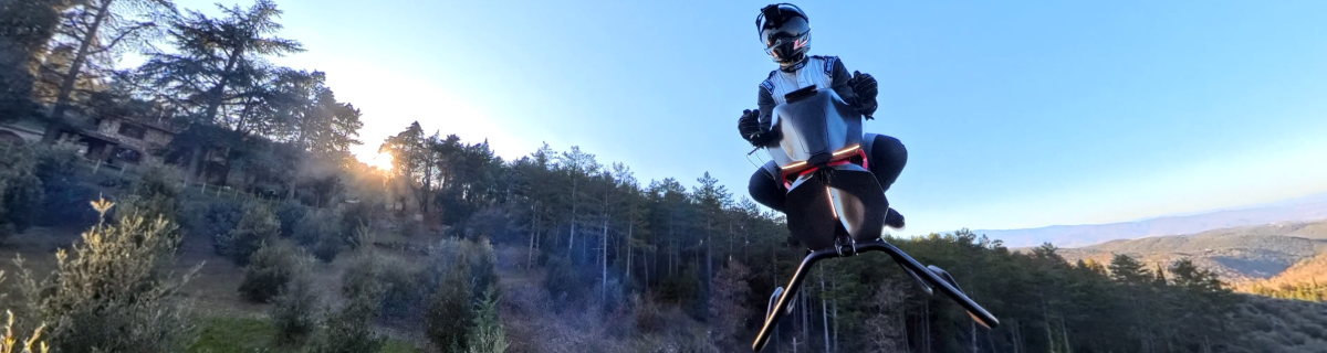 The first flight of the flying motorcycle was successful