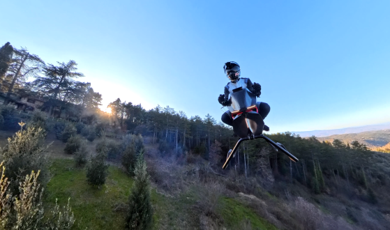 The first flight of the flying motorcycle was successful